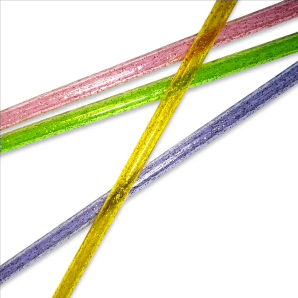 ♥️ 4 for $25 ♥️ #B New Reusable 4pcs Sparkling Glitter Rainbow Straw Set